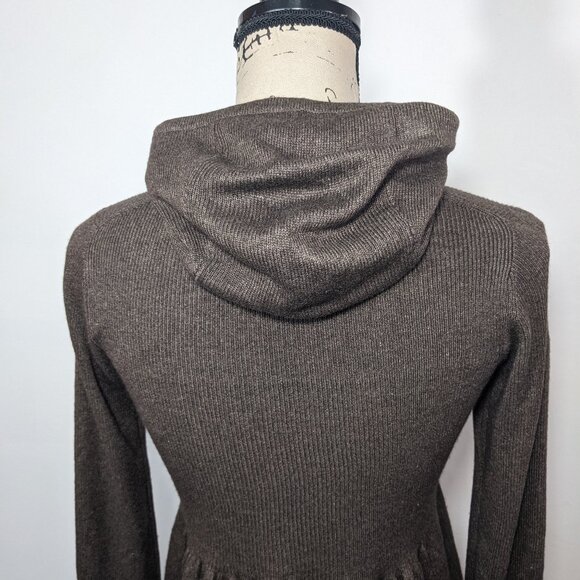 NWOT Rebecca Taylor Womens Silk Cashmere Buttoned Hooded Sweater Brown Size S - Picture 10 of 14